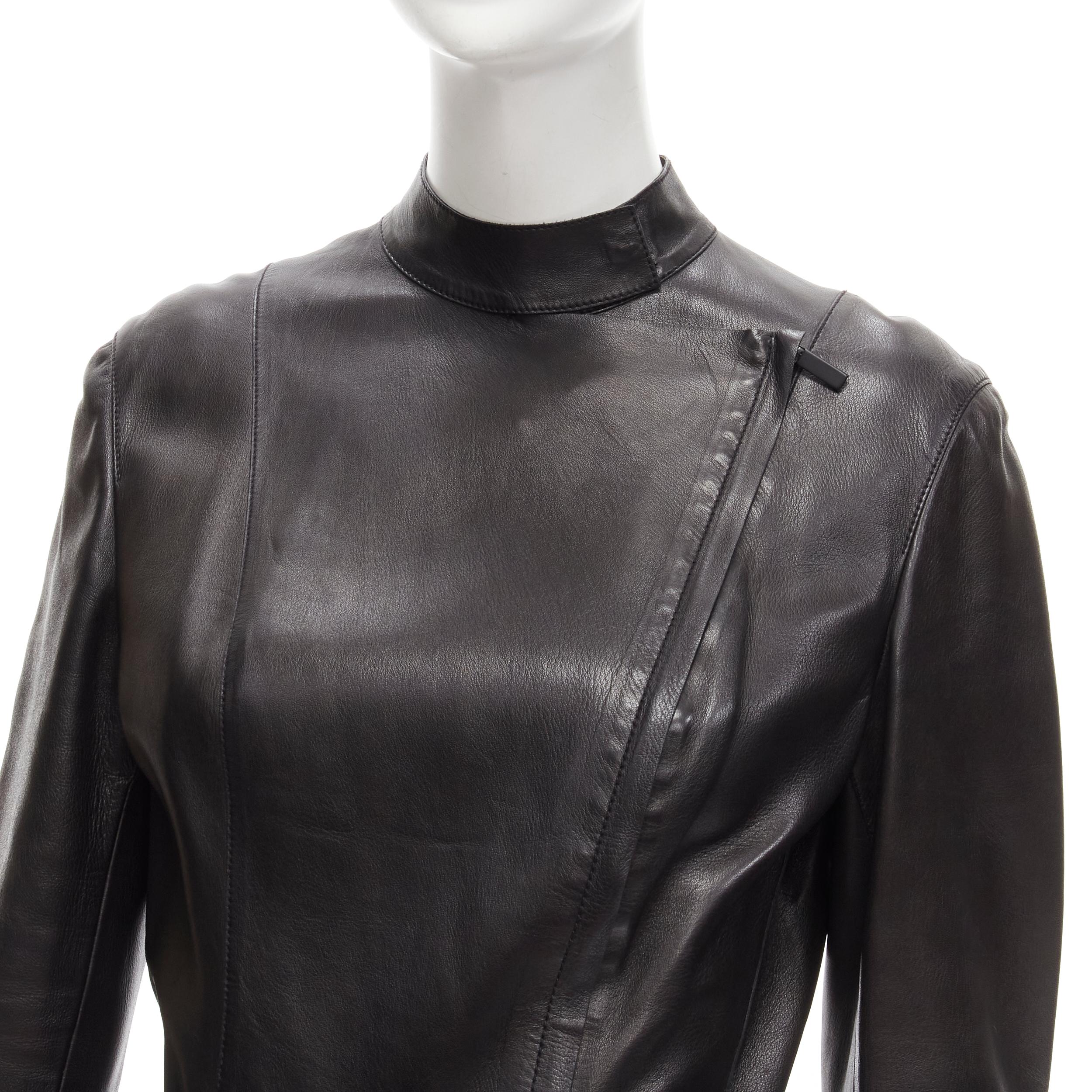 GUCCI Tom Ford Vintage Runway 1999 black leather flared sleeve jacket IT42 M 4