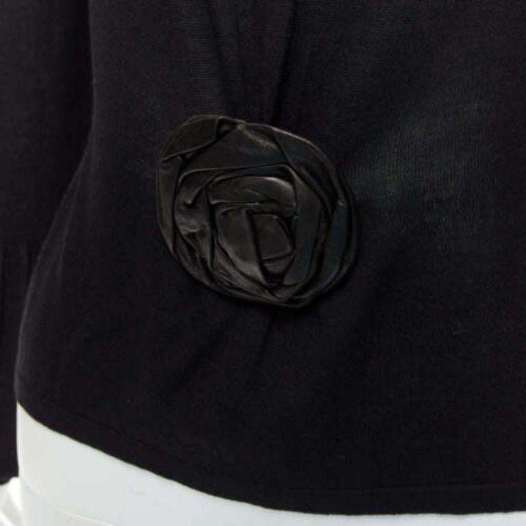 GUCCI Tom ford Vintage Runway black leather rosette puff sleeve sweater
Reference: TGAS/D01007
Brand: Gucci
Designer: Tom Ford
Material: Feels like wool
Color: Black
Pattern: Solid
Closure: Pullover
Extra Details: Black leather