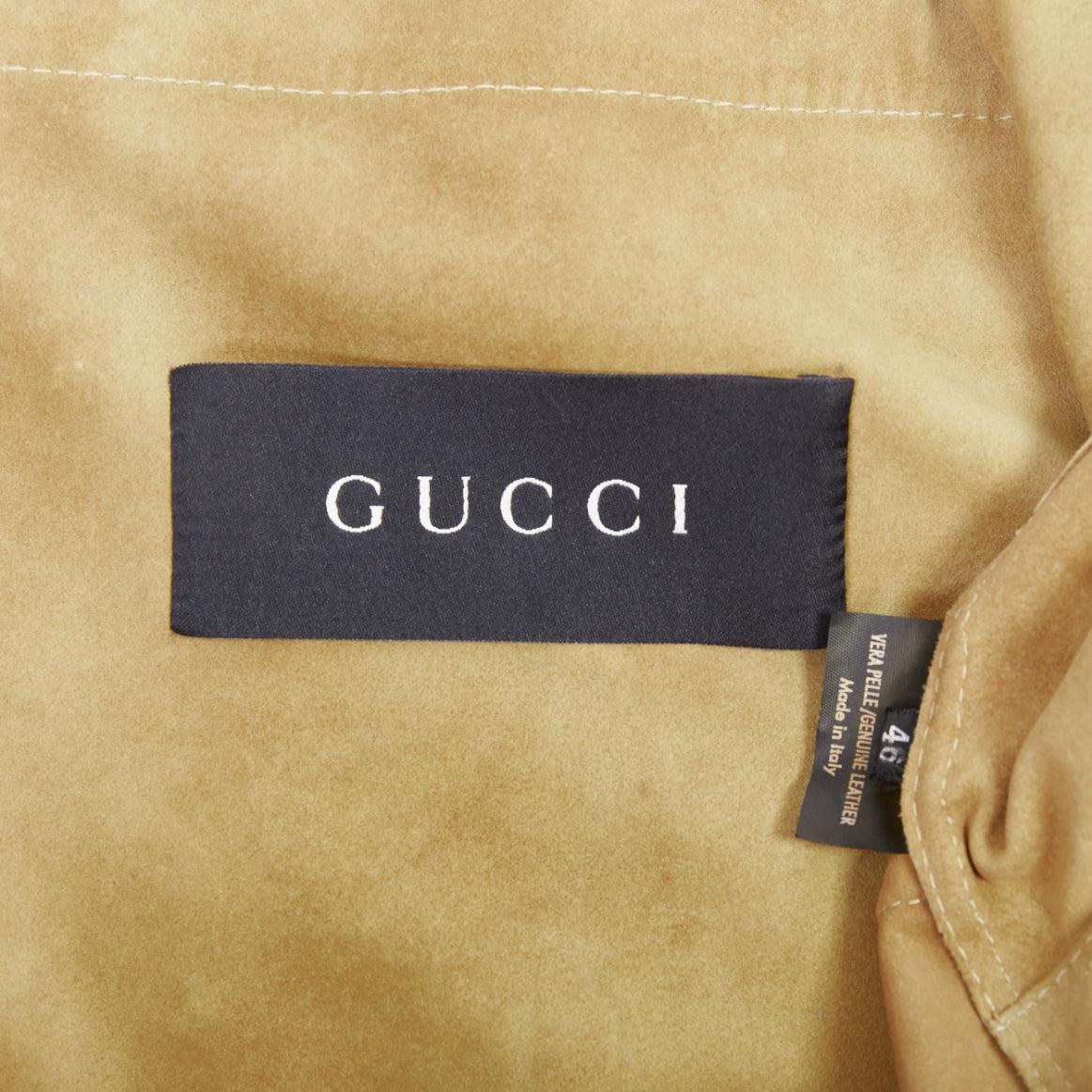 GUCCI Tom Ford Vintage suede leather horn button pocketed safari