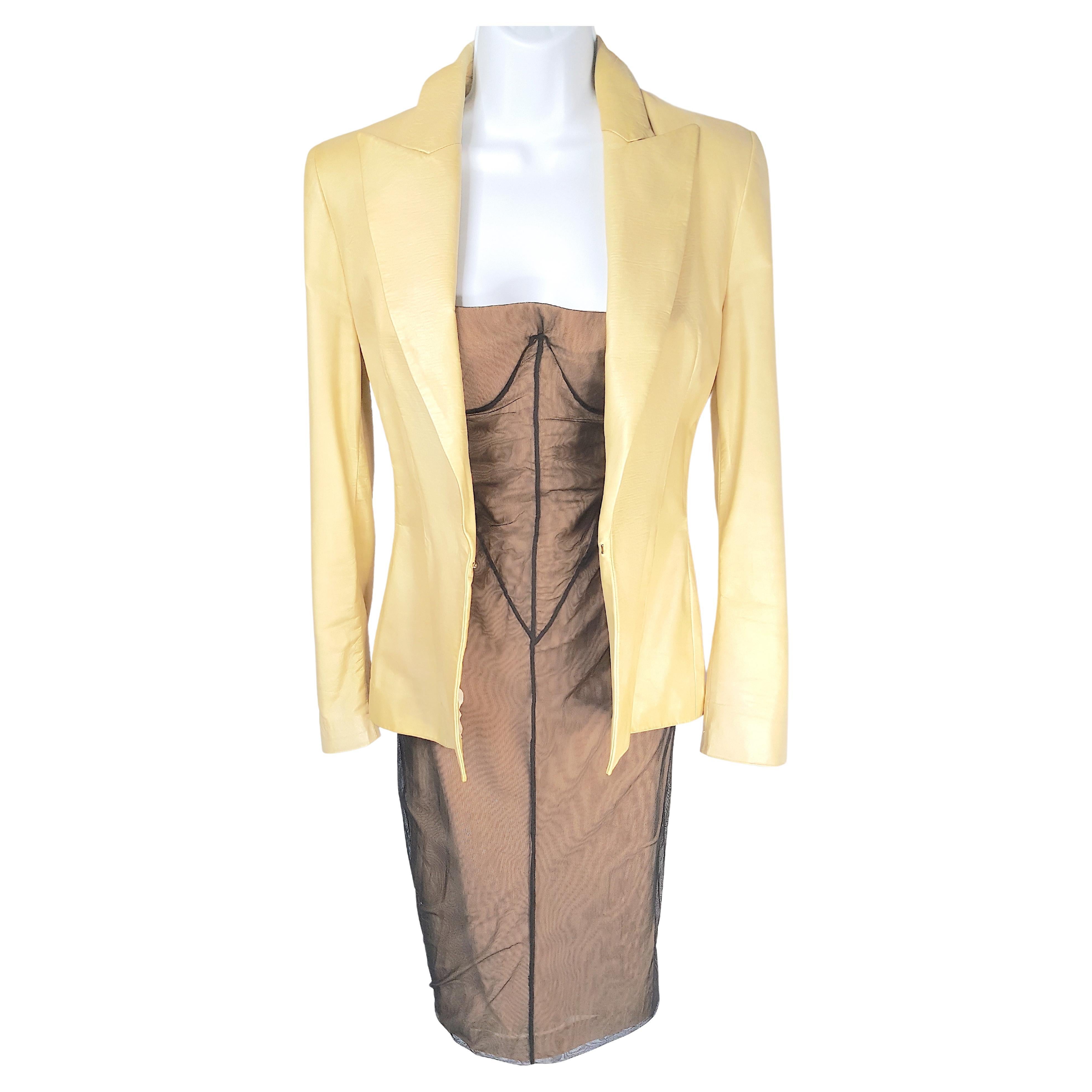 Gucci TomFord 2001 LaufstegLook2 Balconette Korsett Trägerloses trägerloses Tüll AwardYear Kleid im Angebot 7