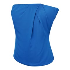 Gucci Top Cool Blue Strapless Silk  42 fits 6
