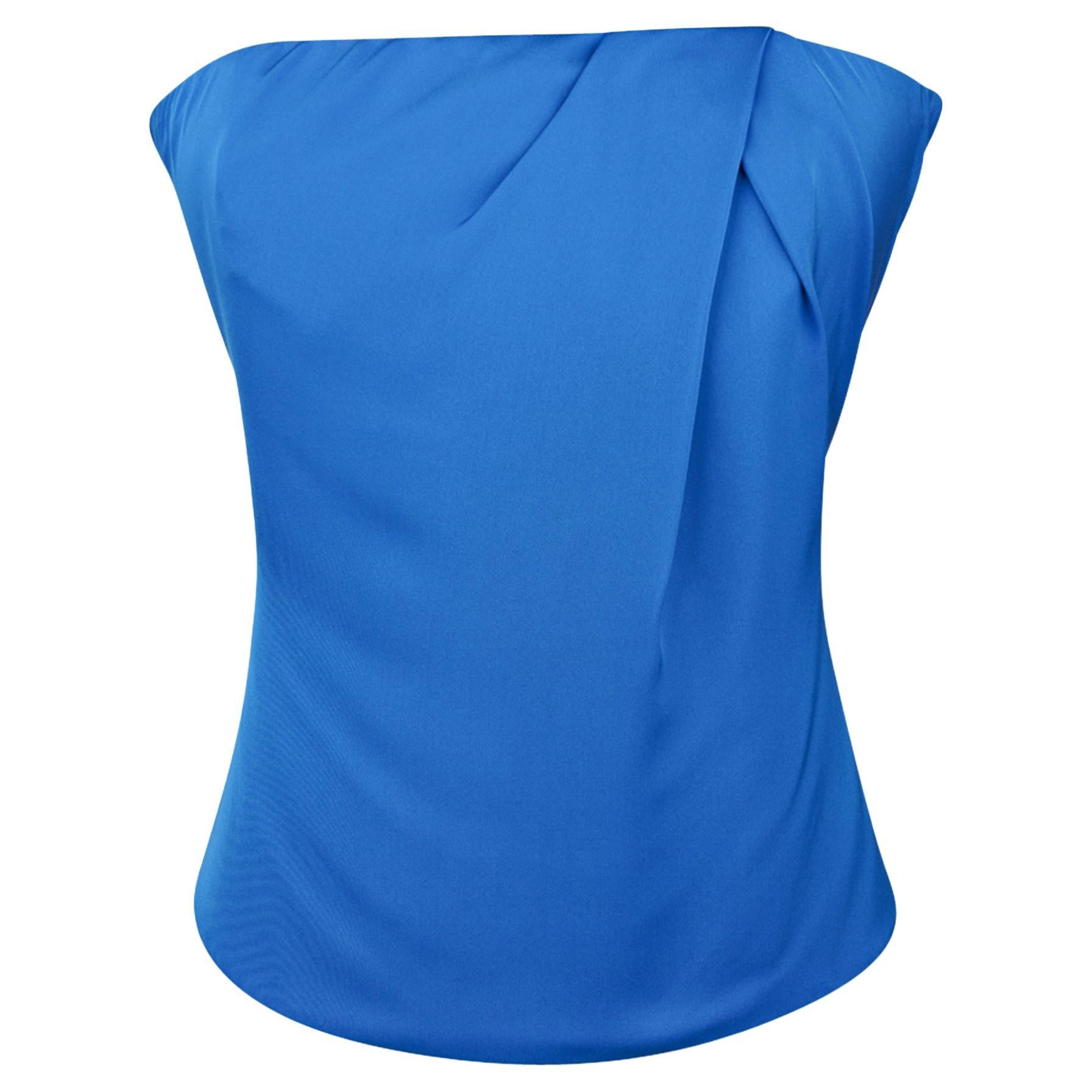 Gucci Top Cool Blue Strapless Silk  42 fits 6  For Sale