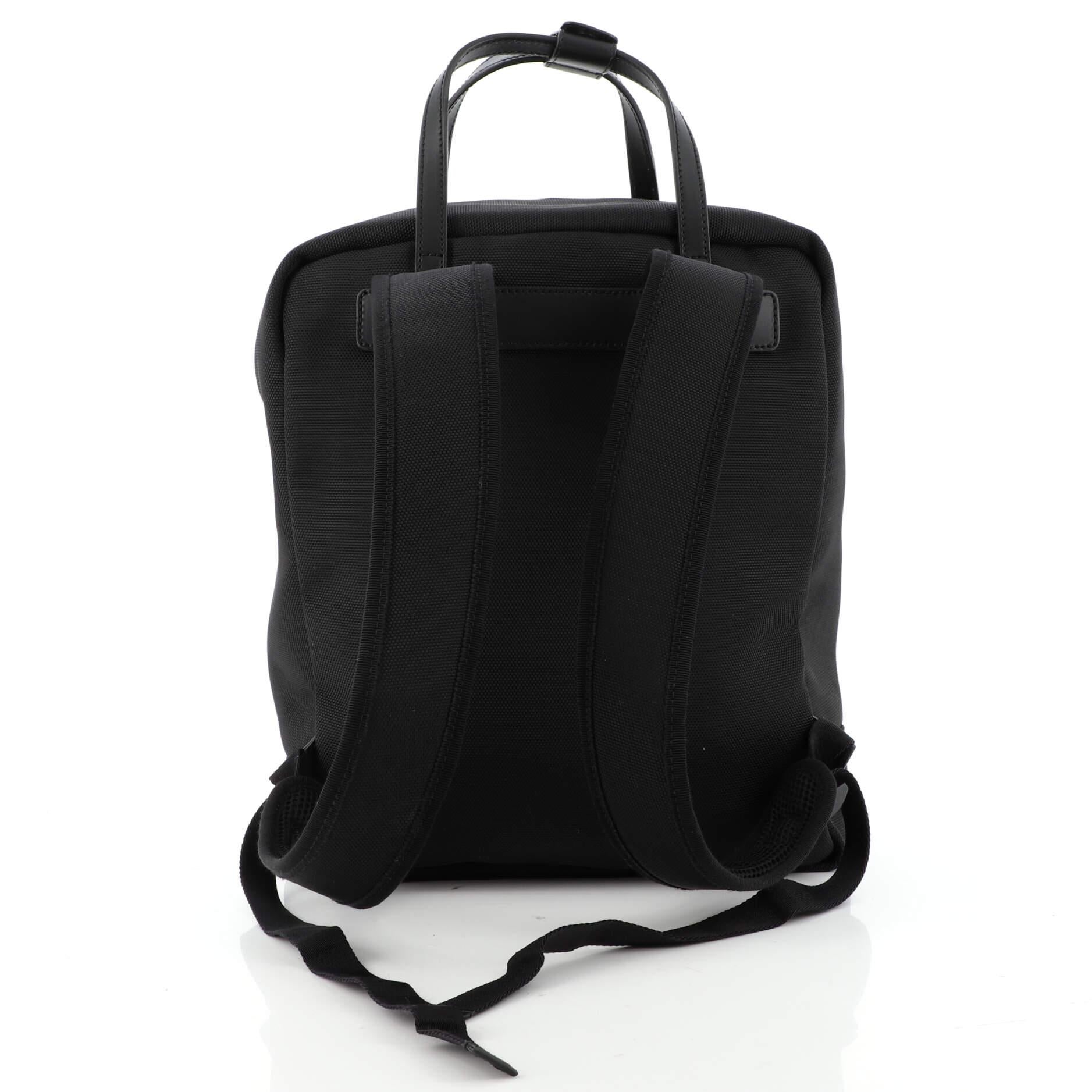 Black Gucci Top Handle Web Backpack Techno Canvas Medium