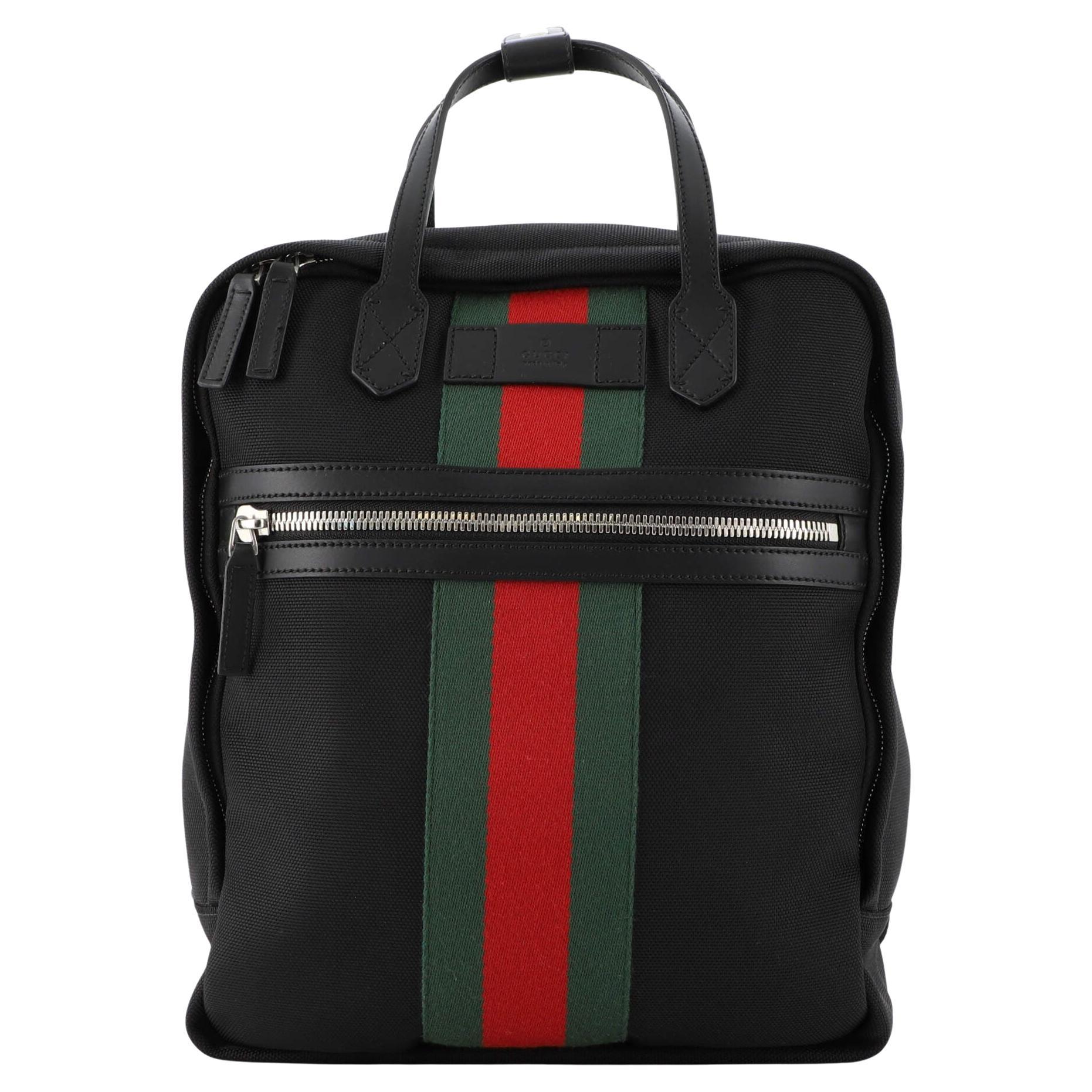 Gucci Top Handle Web Backpack Techno Canvas Medium