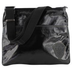 Gucci Top Zip Crest Messenger Dialux Coated Canvas Large