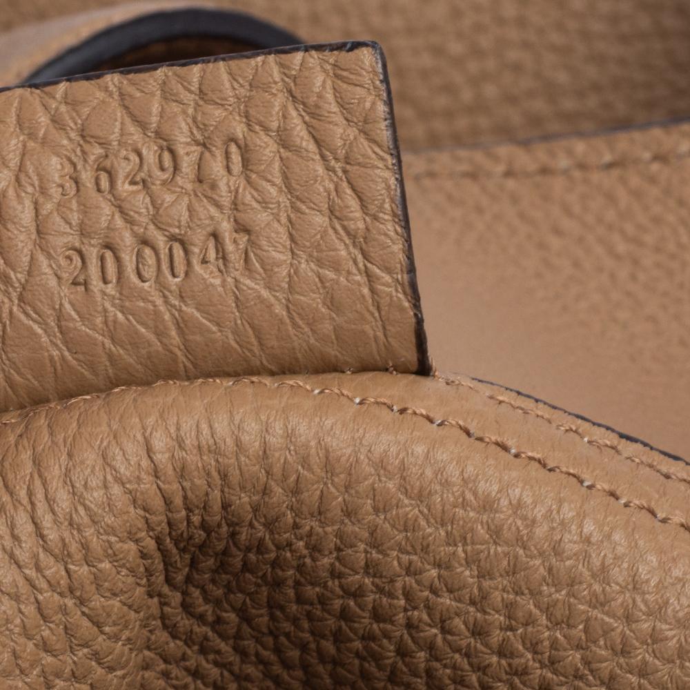Gucci Tortilla Brown Pebbled Leather Large Jackie Tote 8