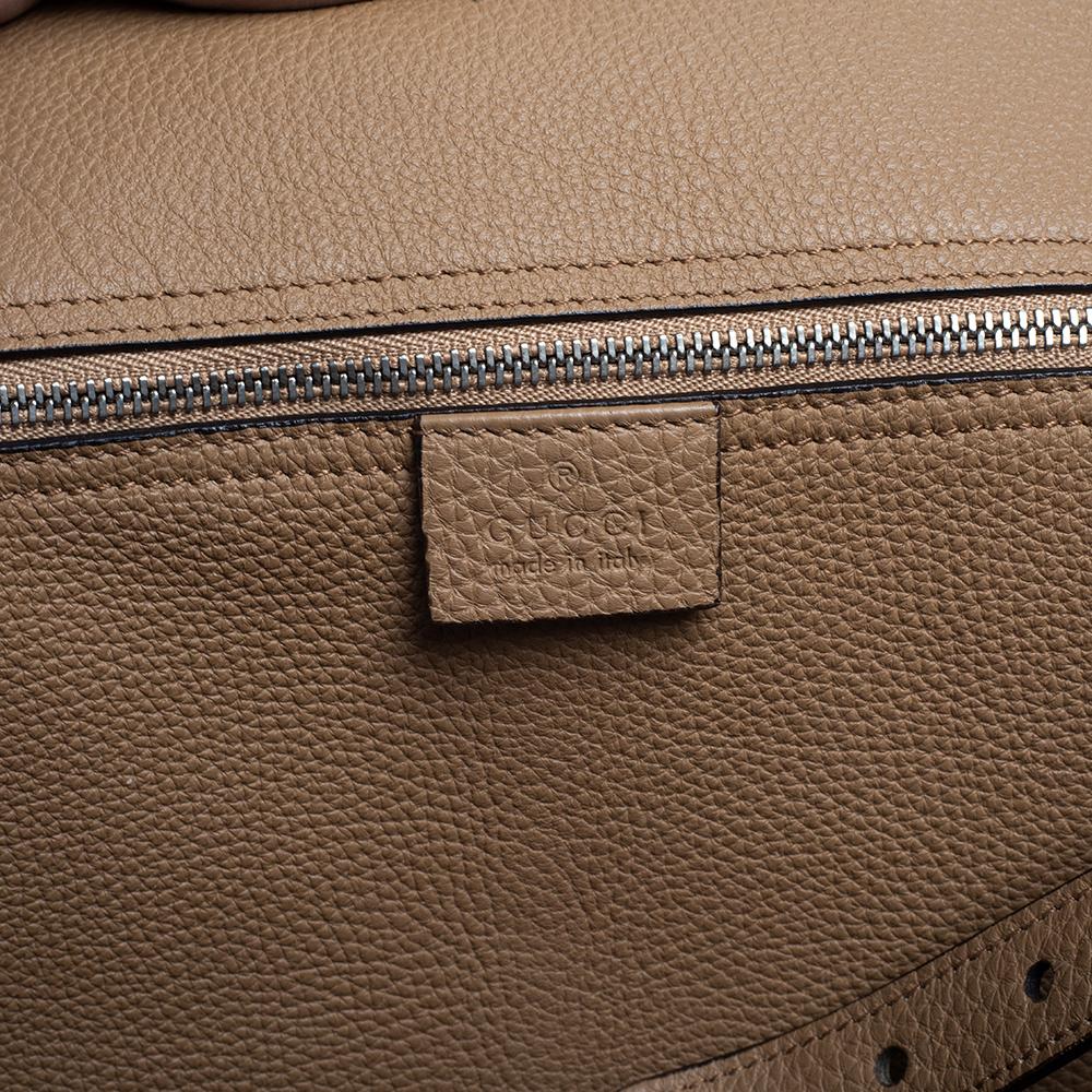 Gucci Tortilla Brown Pebbled Leather Large Jackie Tote 4