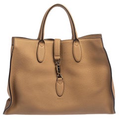 Gucci Tortilla Brown Pebbled Leather Large Jackie Tote