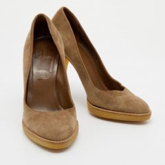 Gucci Tortilla Brown Suede Pumps Size 36.5
