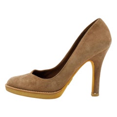Gucci Tortilla Brown Suede Pumps Size 36.5