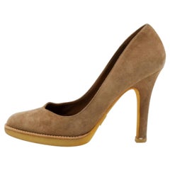 Gucci Tortilla Brown Suede Pumps Size 36.5