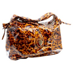 Retro Gucci Tortoise Shell Handbag with Hysteria Hardware and Signature GG Logo