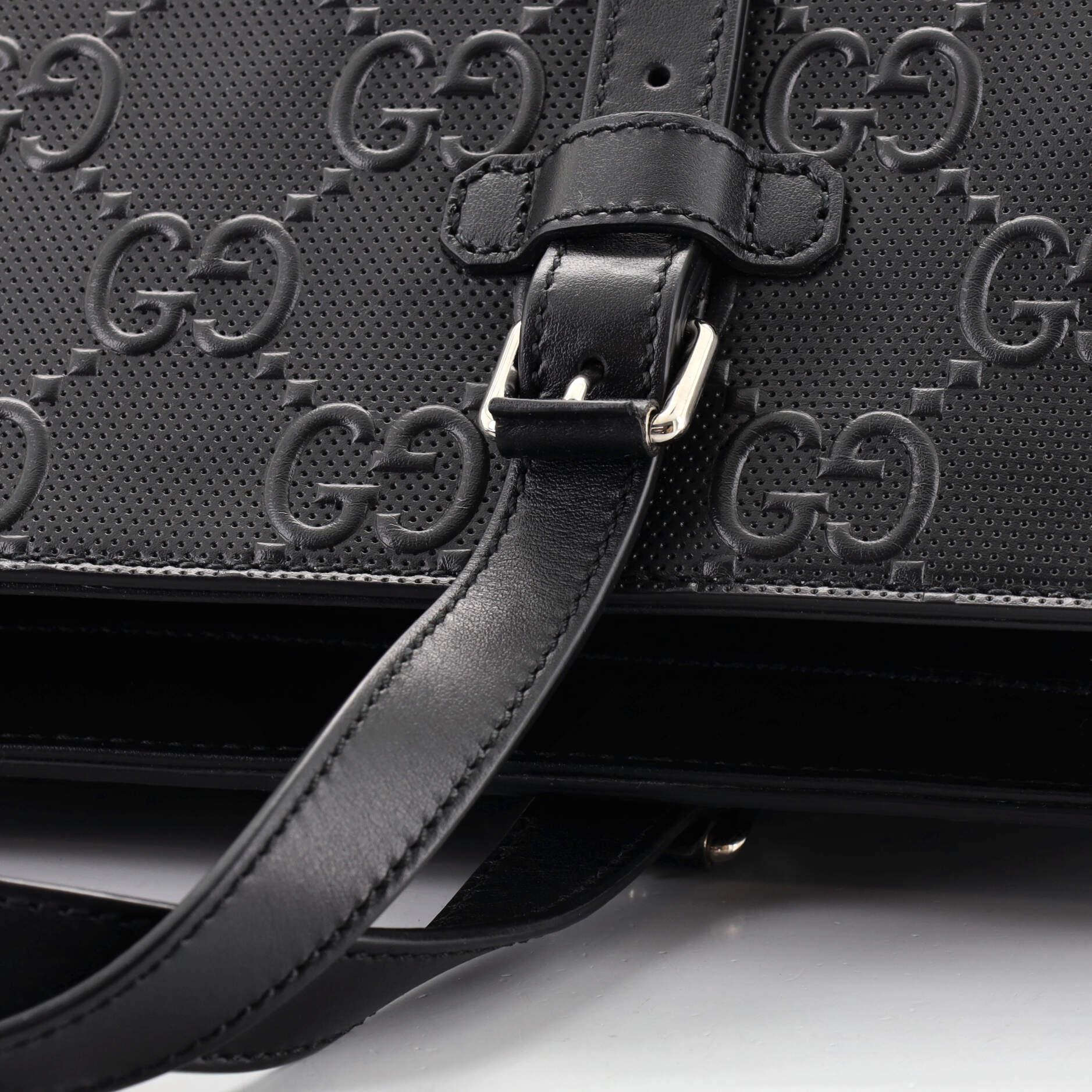 Gucci Tote Bag GG Embossed Perforated Leather 2