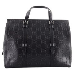 Gucci Tote Bag GG Embossed Perforated Leather