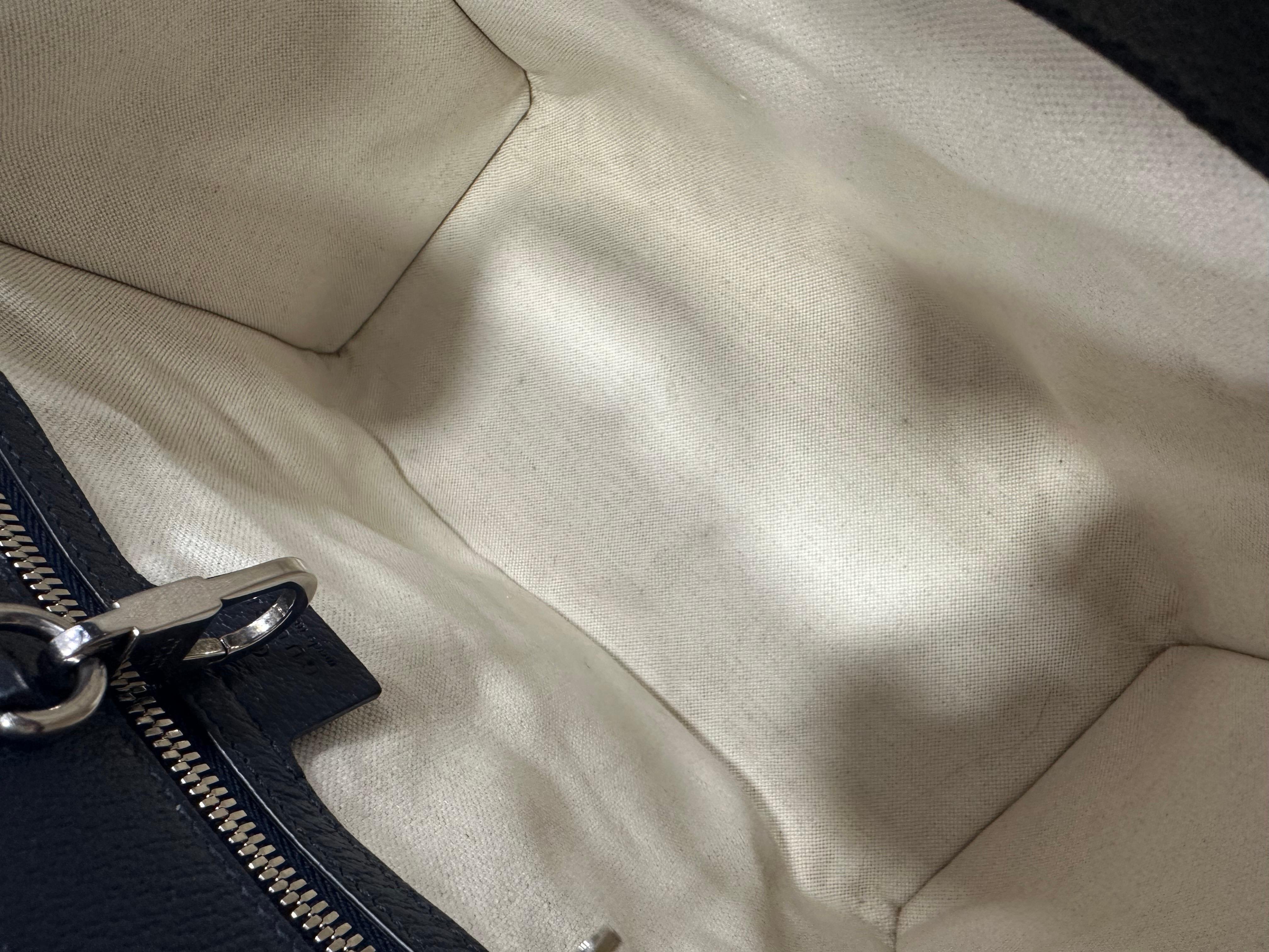Gucci Tote Bag Pink Canvas Blue Leather GG Supreme 4