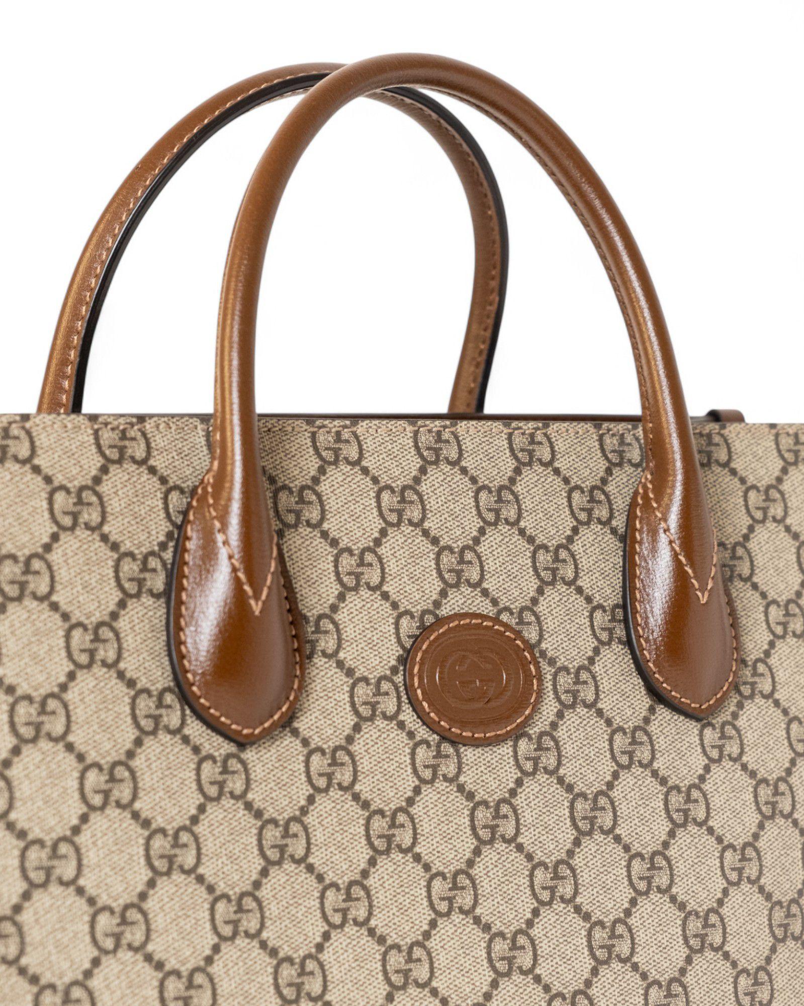 Gucci Tote Bag Small GG Supreme Brown 7