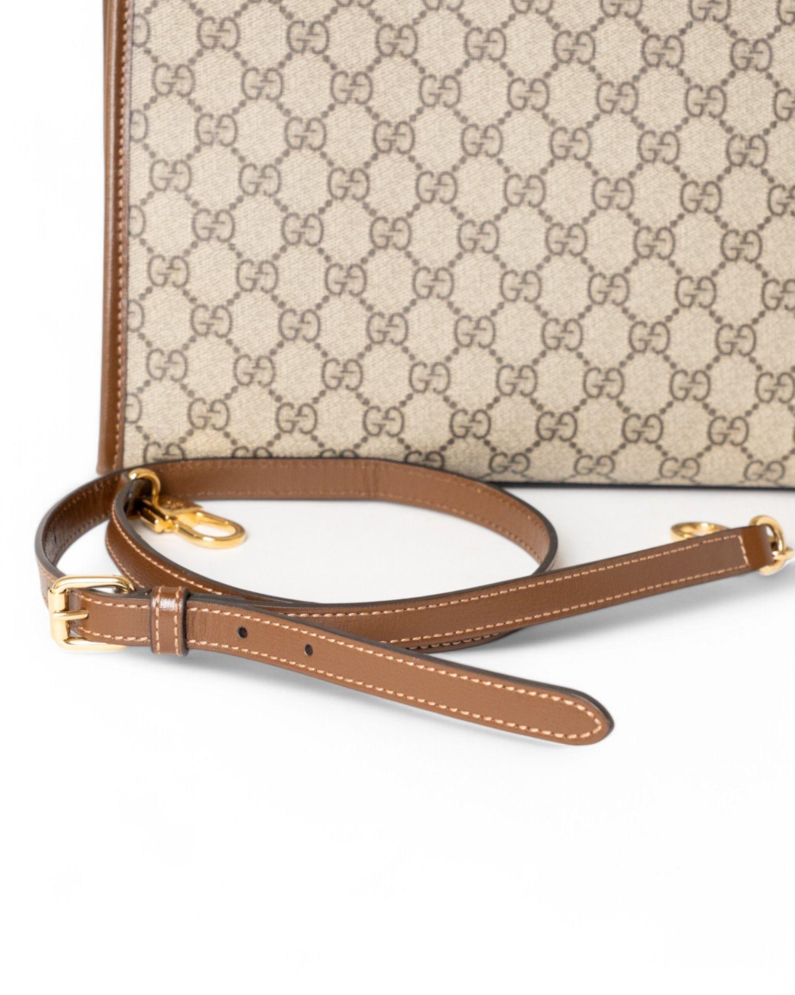Gucci Tote Bag Small GG Supreme Brown 9
