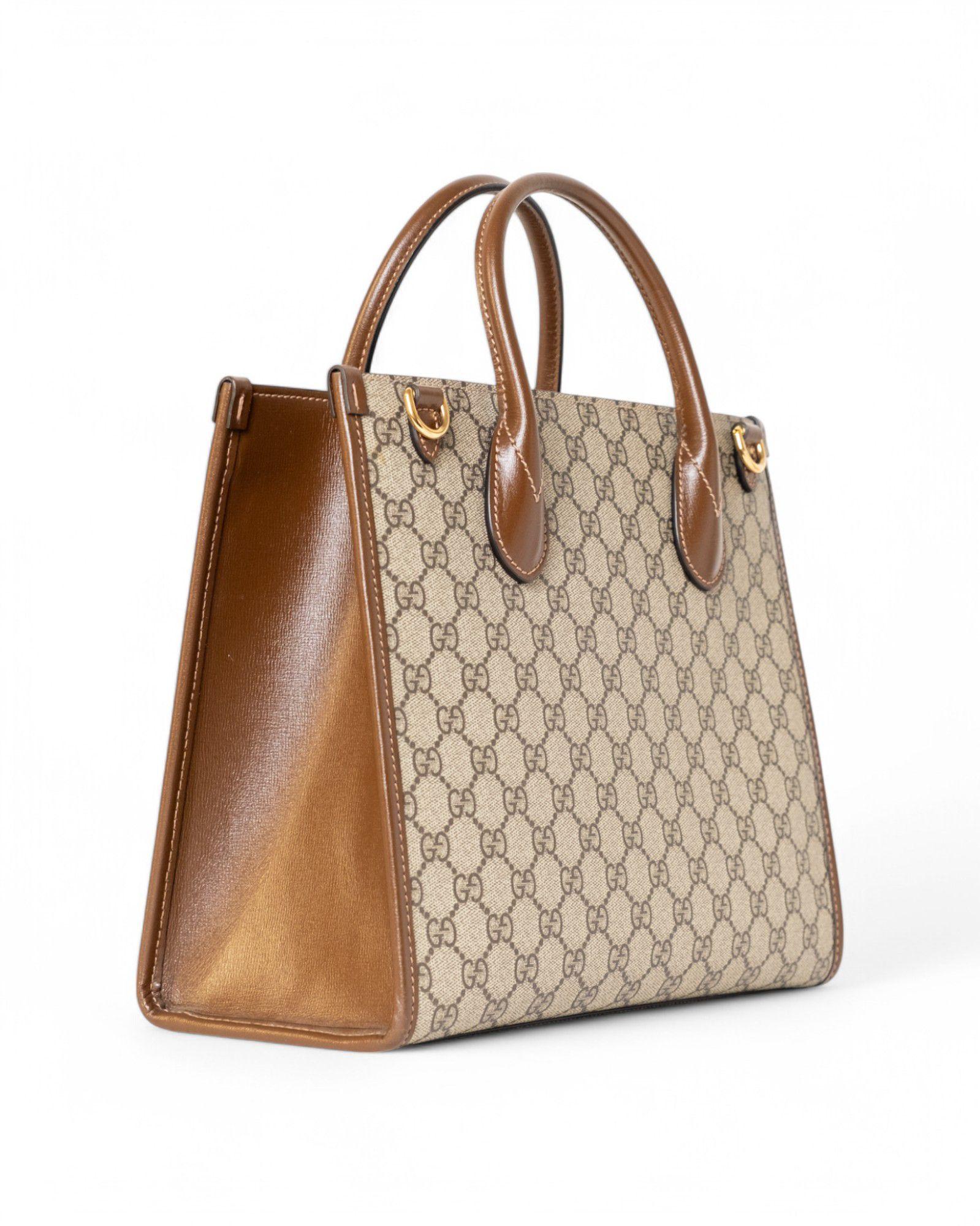 Women's Gucci Tote Bag Small GG Supreme Brown