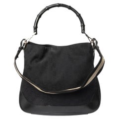 Gucci Tote Bamboo Web Small GG Supreme Black