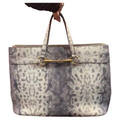 Gucci Tote in Pelle Anaconda Grigio – Vintage Rare