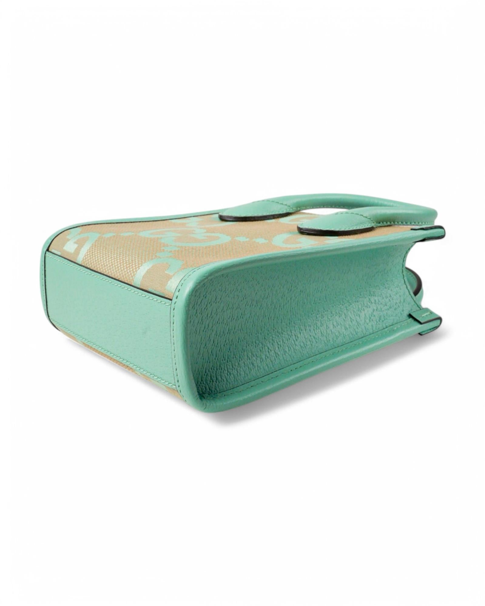 Women's Gucci Tote Mini Canvas GG Jumbo Green For Sale