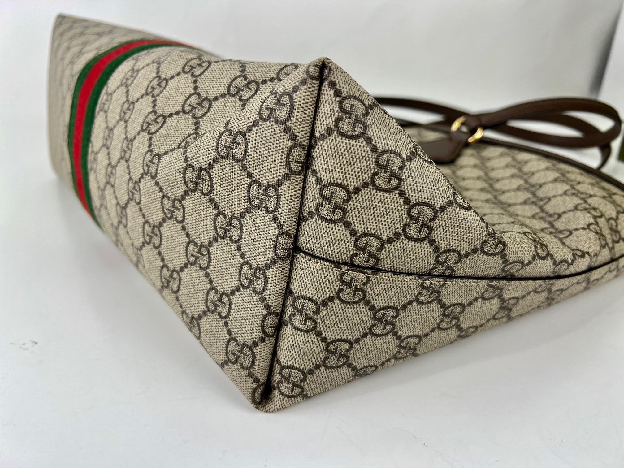 Women's or Men's Gucci Tote Ophidia Medium GG Supreme Tote Bag Supreme Canvas Web Hand Bag 