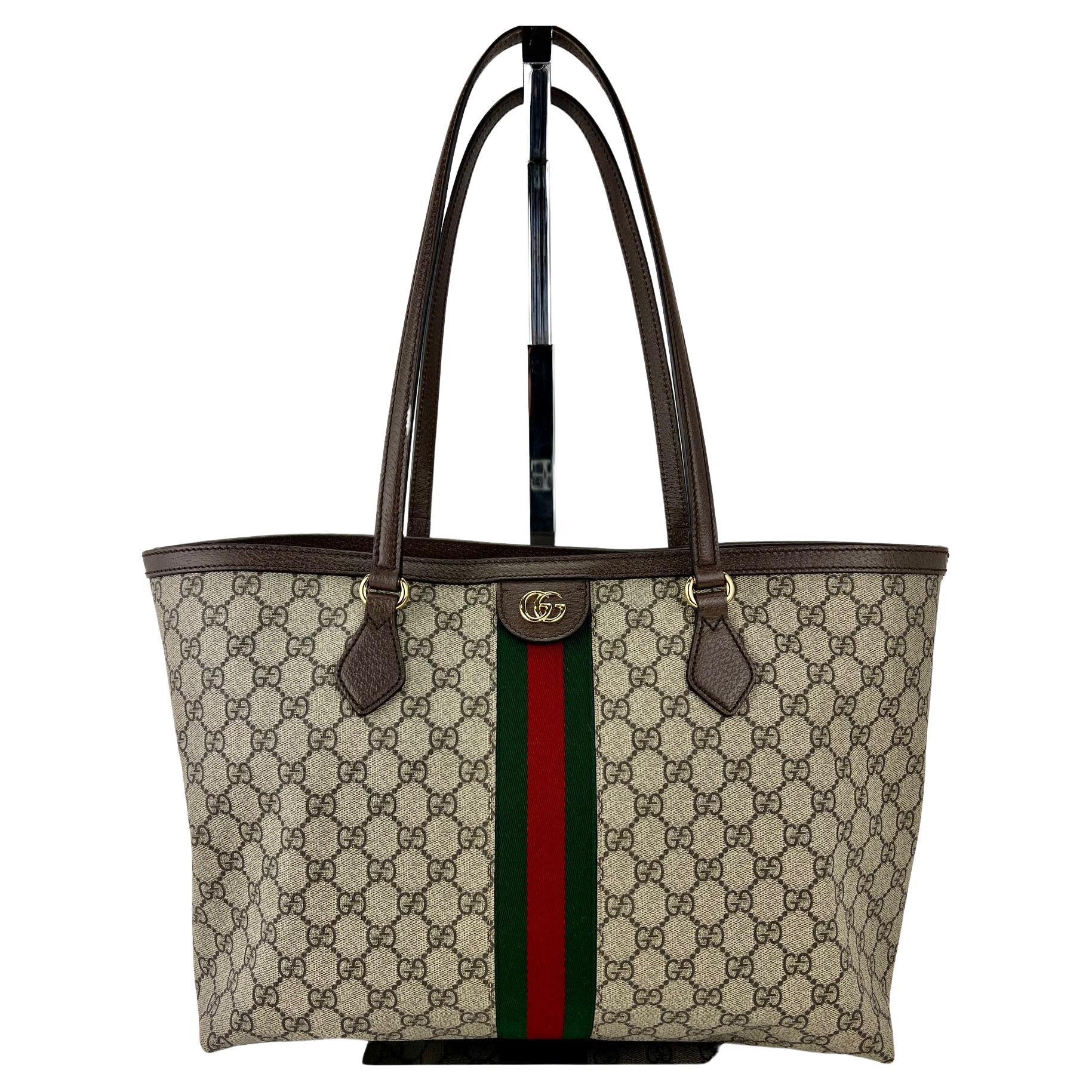 Gucci Tote Ophidia Medium GG Supreme Tote Bag Supreme Canvas Web Hand Bag 