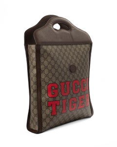 Gucci Tote Vertical Tiger GG Supreme Brown