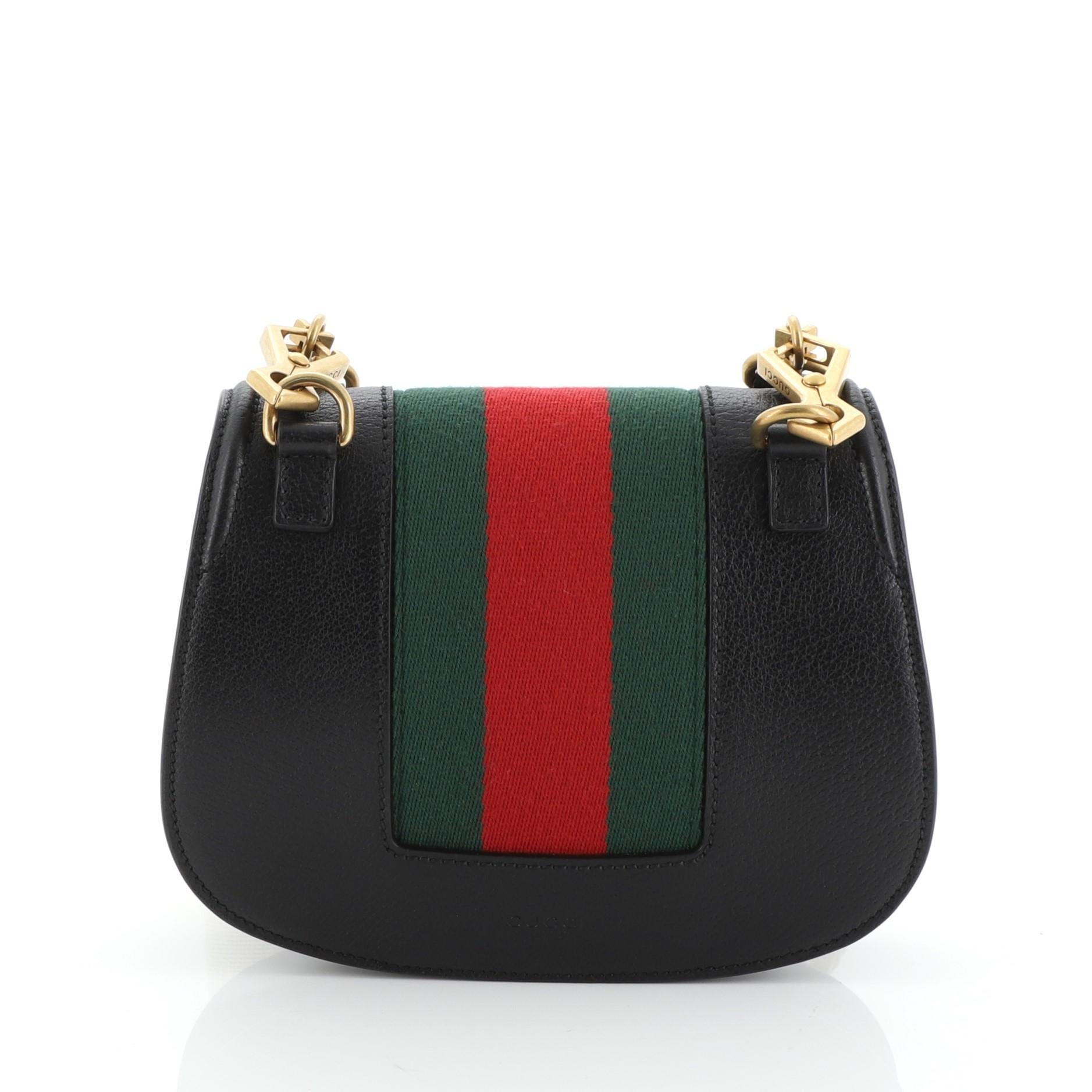 Black Gucci Totem Shoulder Bag Leather Small