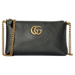 Gucci GG Marmont Grained Shoulder Bag Black