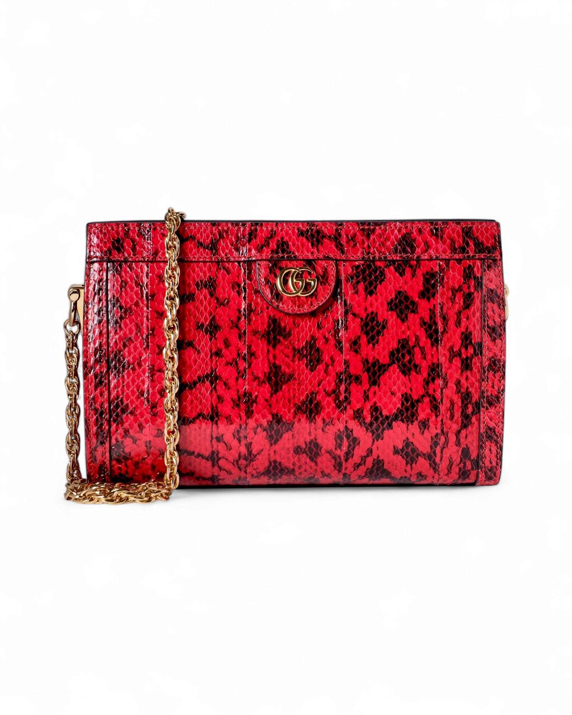 Gucci Ophidia Python Shoulder Bag Red For Sale 9
