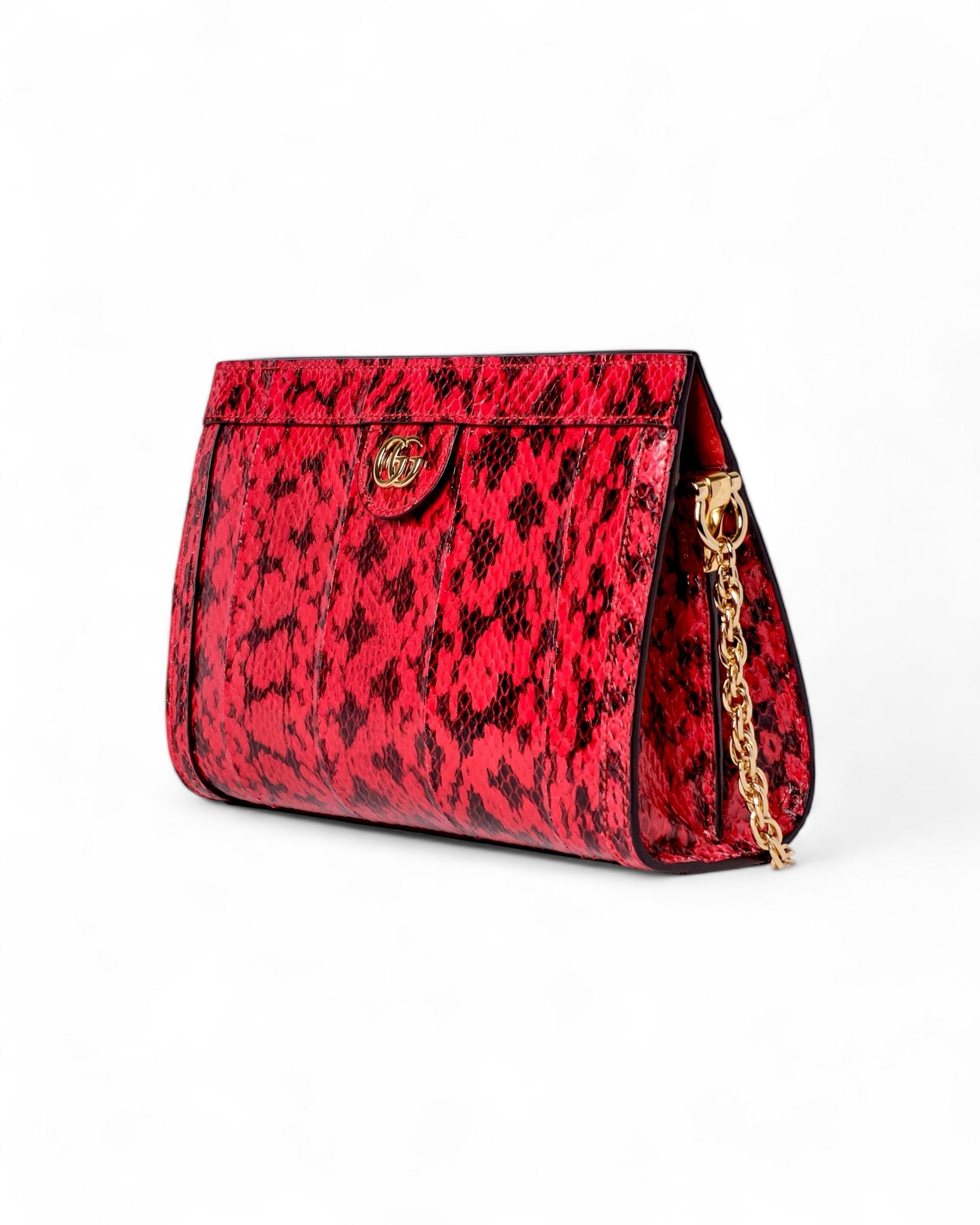Gucci Ophidia Python Shoulder Bag Red For Sale 10