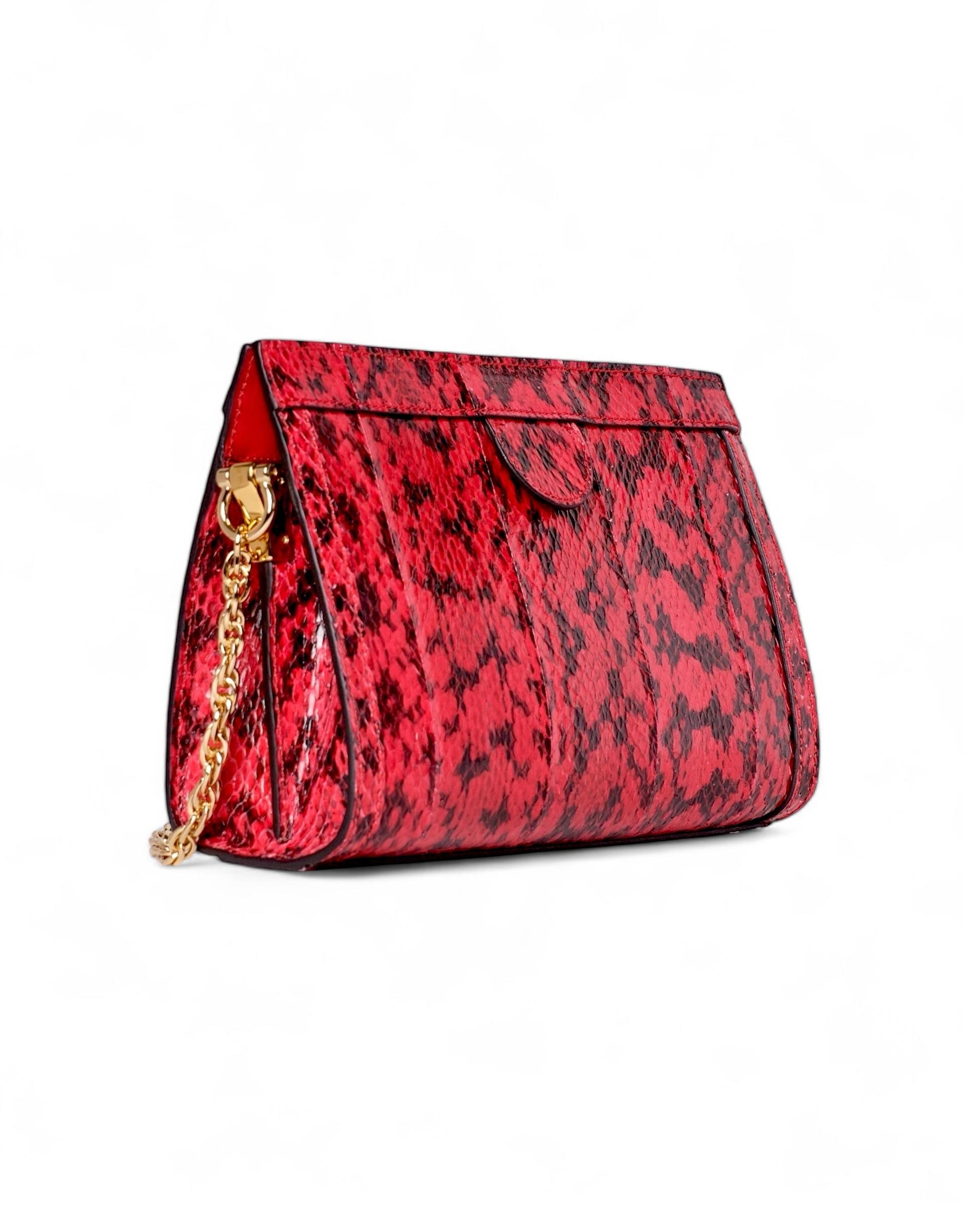 Gucci Ophidia Python Shoulder Bag Red For Sale 1