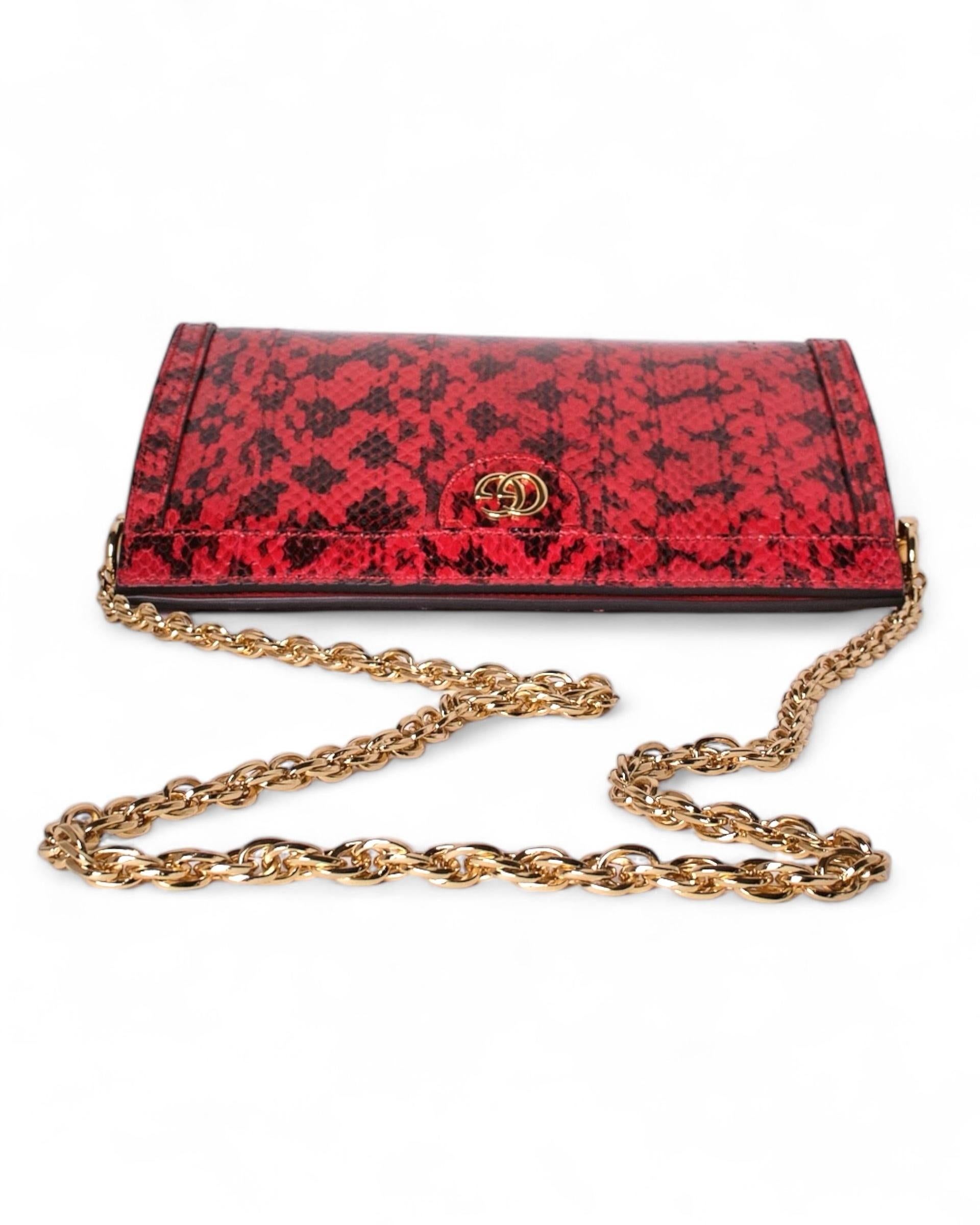Gucci Ophidia Python Shoulder Bag Red For Sale 2