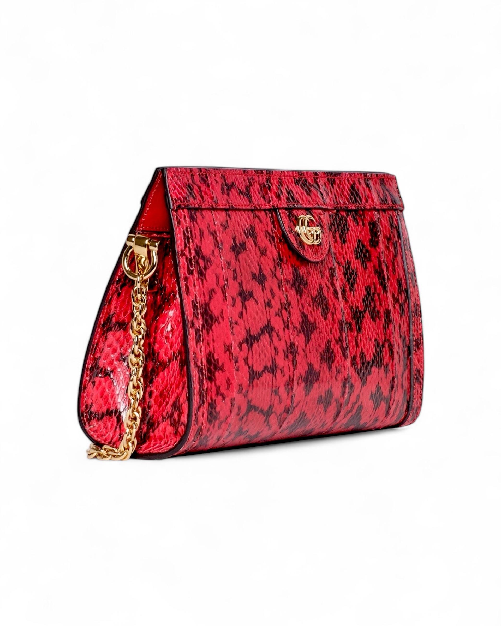 Gucci Ophidia Python Shoulder Bag Red For Sale 3