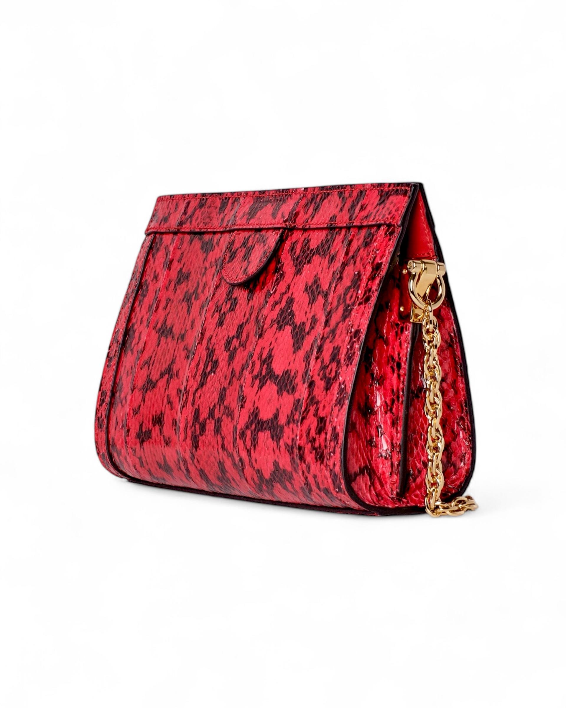 Gucci Ophidia Python Shoulder Bag Red For Sale 4