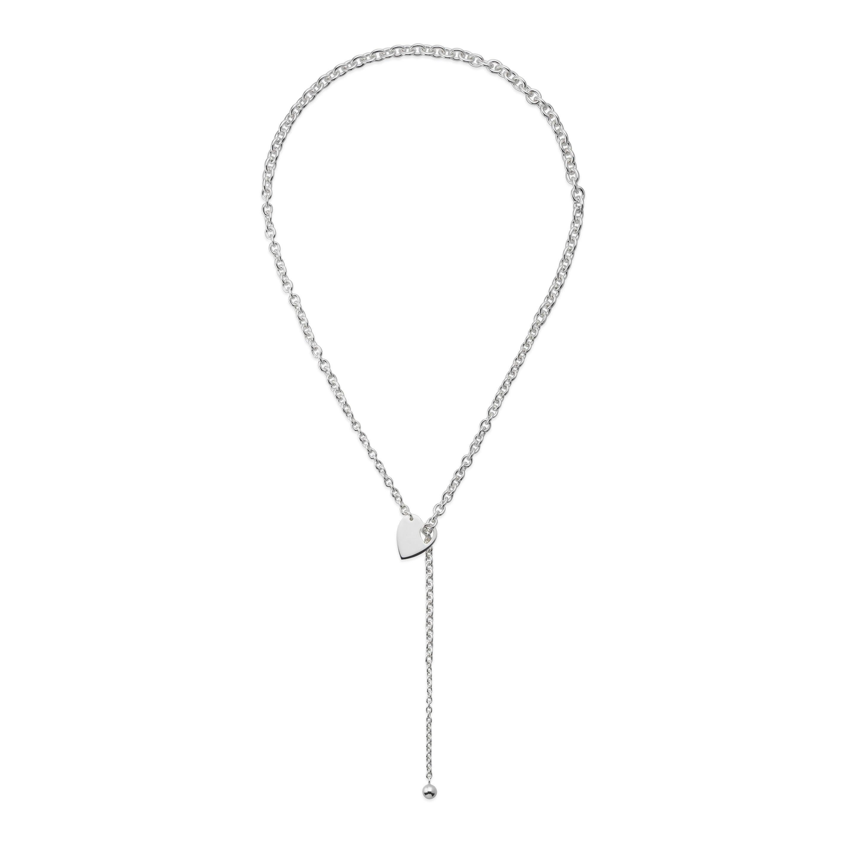 Gucci Trademark Necklace in Sterling Silver with Heart Motif YBB796347001 In New Condition For Sale In Wilmington, DE