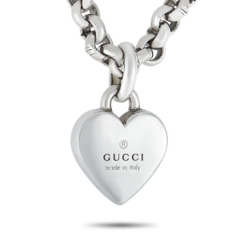 Gucci Trademark Silver Heart Pendant Necklace at 1stDibs | gucci trademark  necklace, gucci heart necklace, gucci trademark heart necklace