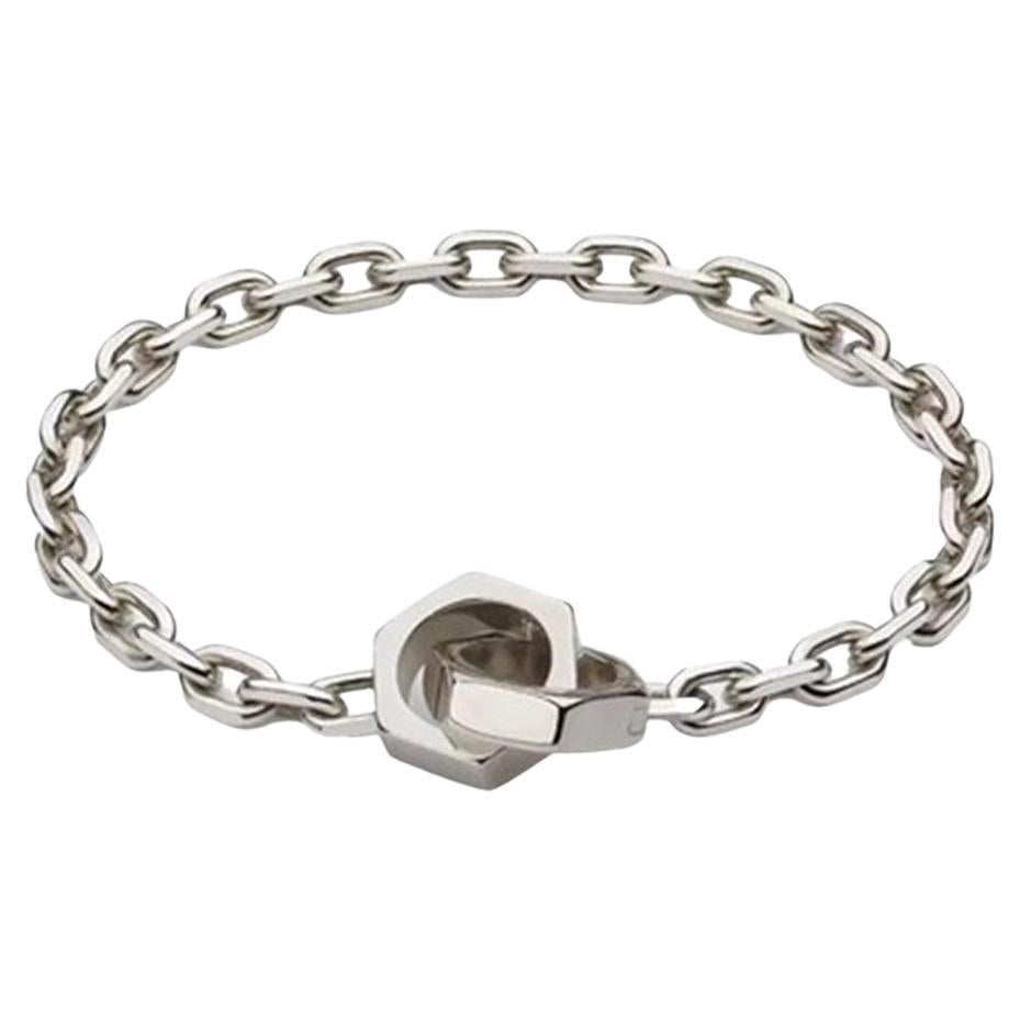Gucci Trademark Sterling Silver Chain Bracelet YBA796366001