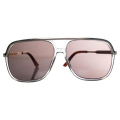 Gucci, transparent and gold aviator