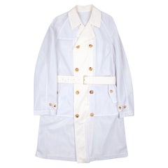 Gucci Transparent Long Trench Coat IT46 Medium White Nylon Excellent