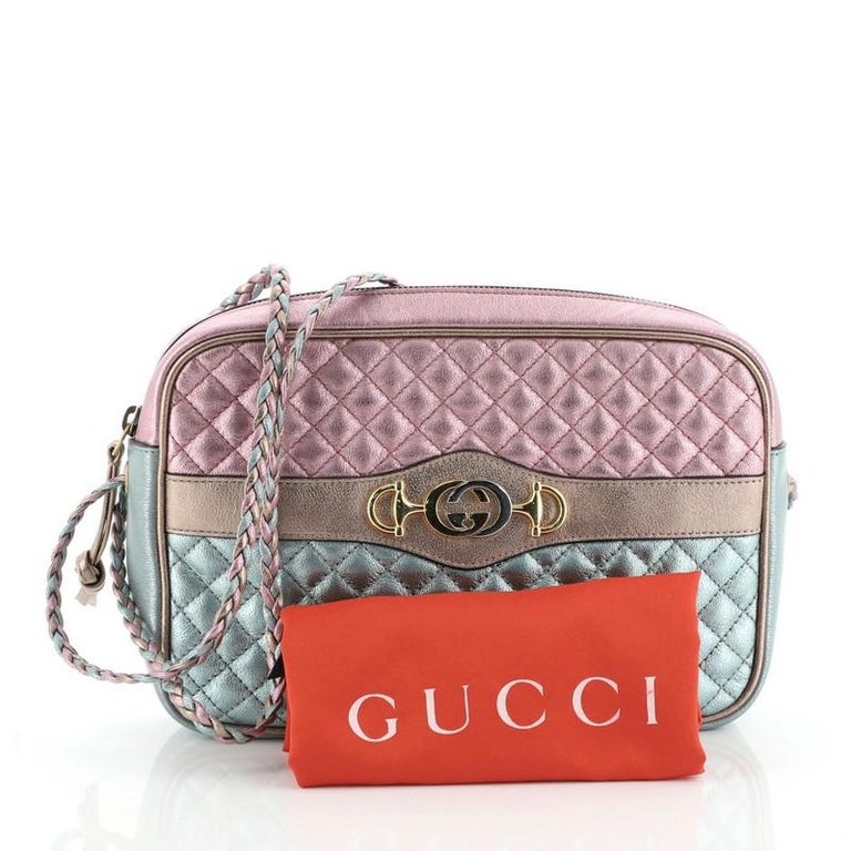 Gucci Trapuntata Camera Bag Quilted Laminated Leather Medium at 1stDibs