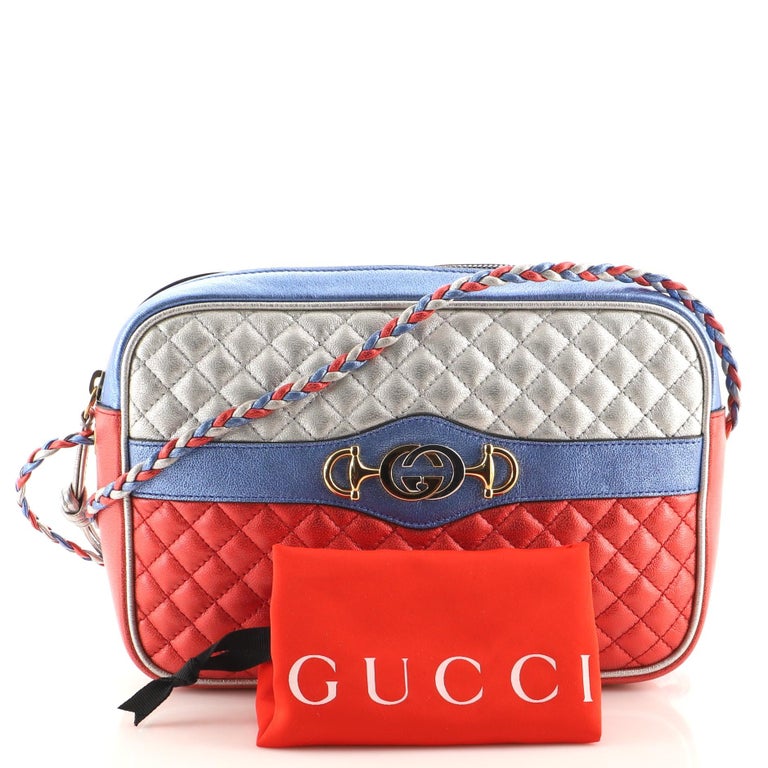 Gucci Trapuntata Camera Bag Quilted Laminated Leather Medium at 1stDibs