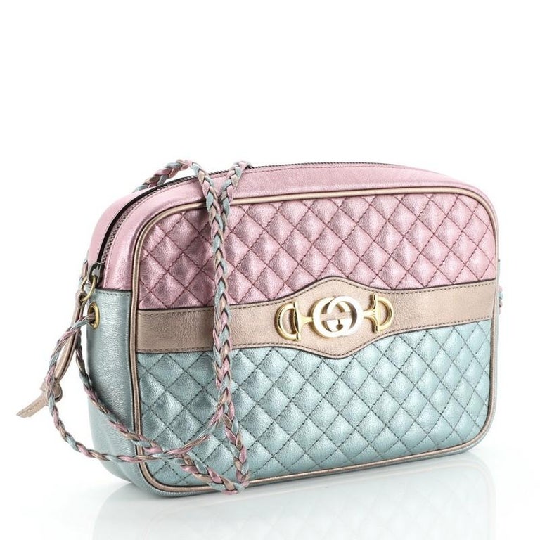 Gucci Trapuntata Camera Bag Quilted Laminated Leather Medium For Sale at 1stdibs