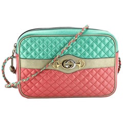 Gucci Trapuntata Camera Bag Quilted Laminated Leather Medium
