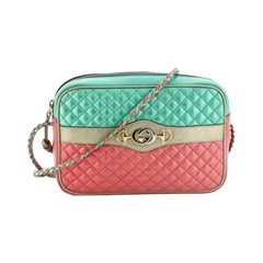 Gucci Trapuntata Camera Bag Quilted Laminated Leather Medium