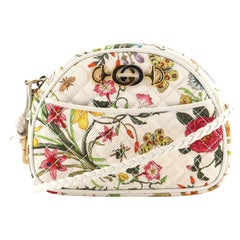 Gucci Trapuntata Camera Shoulder Bag Quilted Flora Canvas Mini