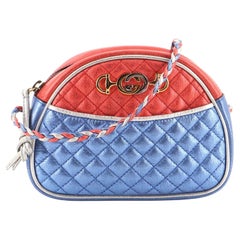 Gucci Trapuntata Camera Shoulder Bag Quilted Laminated Leather Mini