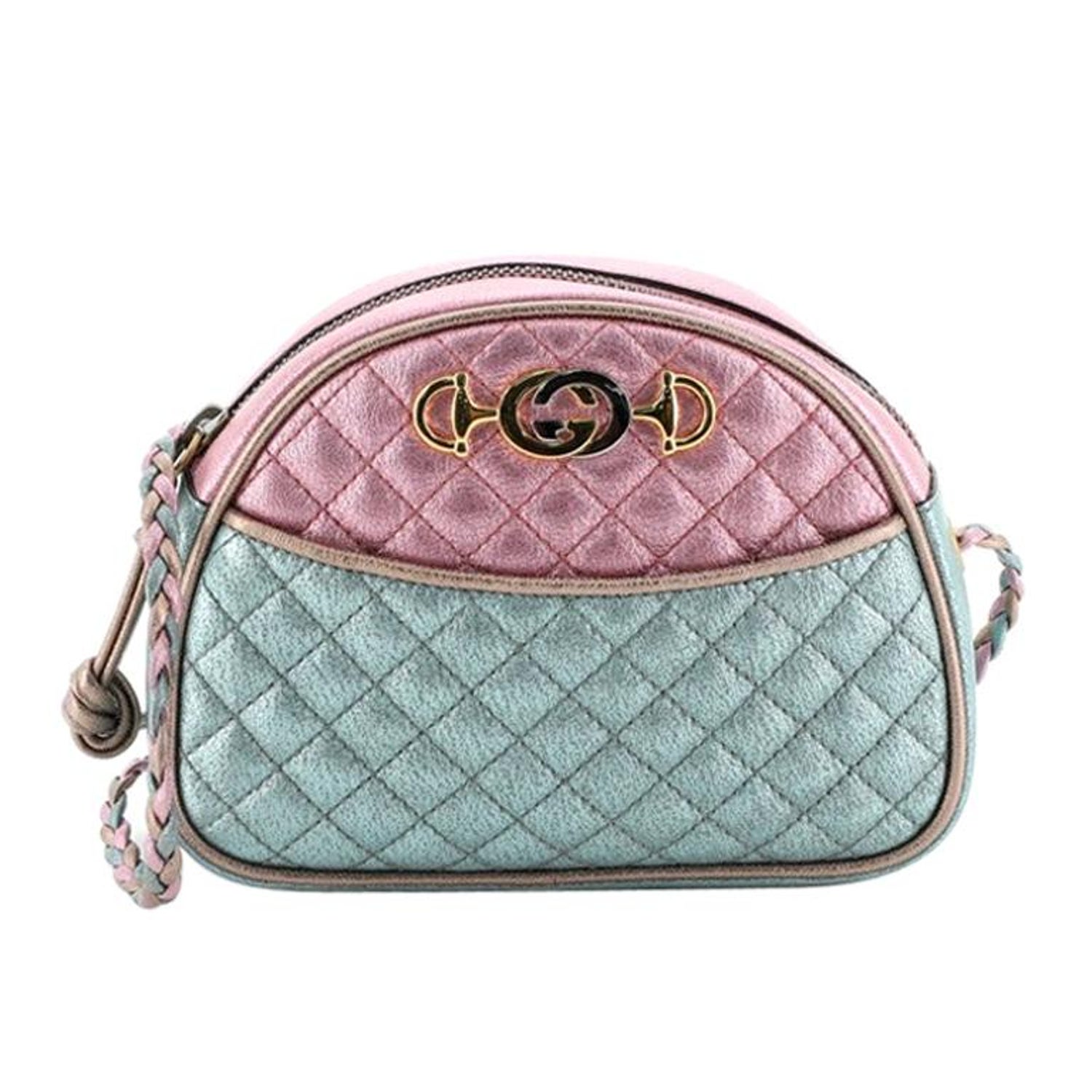 Gucci Trapuntata Camera Shoulder Bag Quilted Laminated Leather Small at  1stDibs