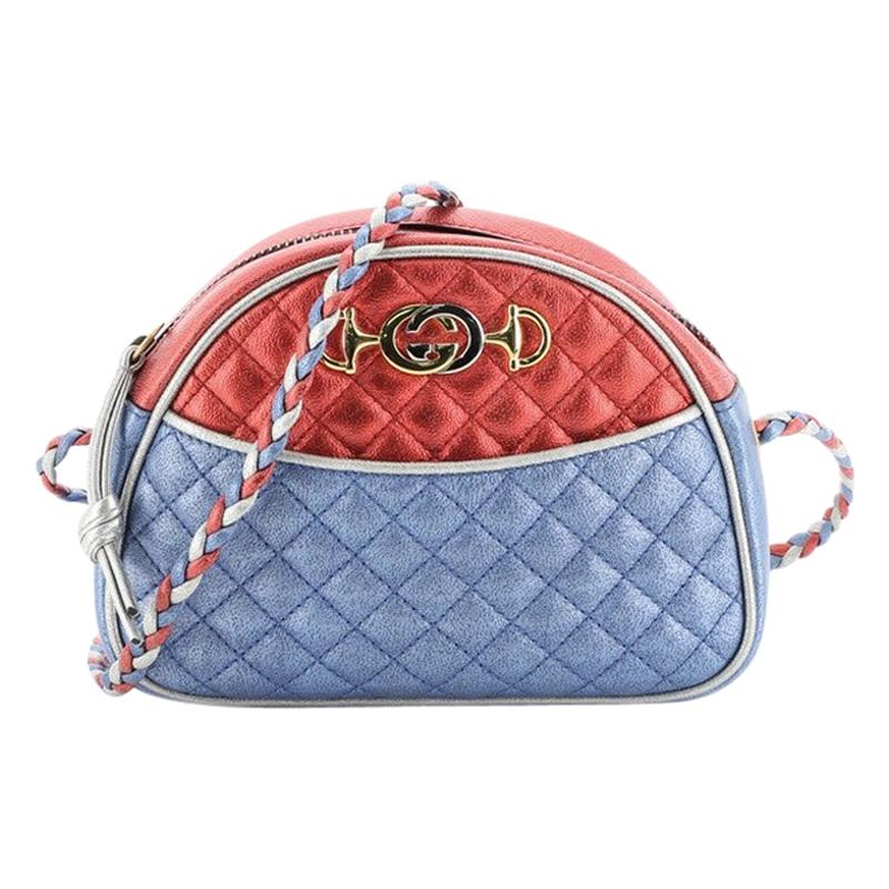 Gucci Trapuntata Camera Shoulder Bag Quilted Laminated Leather
